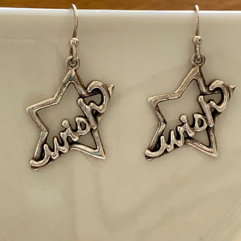 “Wish upon a star” sterling silver earrings